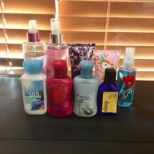 Assortment of body mists and lotion